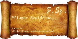 Pfluger Szalóme névjegykártya